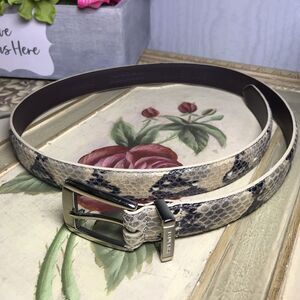 Nine West Faux Snakeskin Belt Silver Hardware Belt Sz M